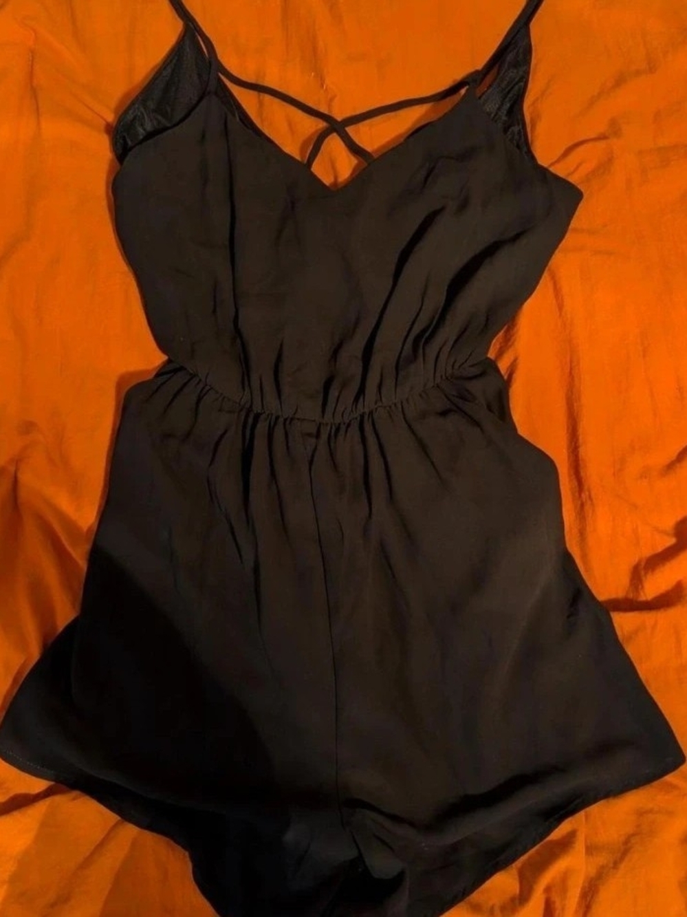 Lush Black Strappy Mini Romper